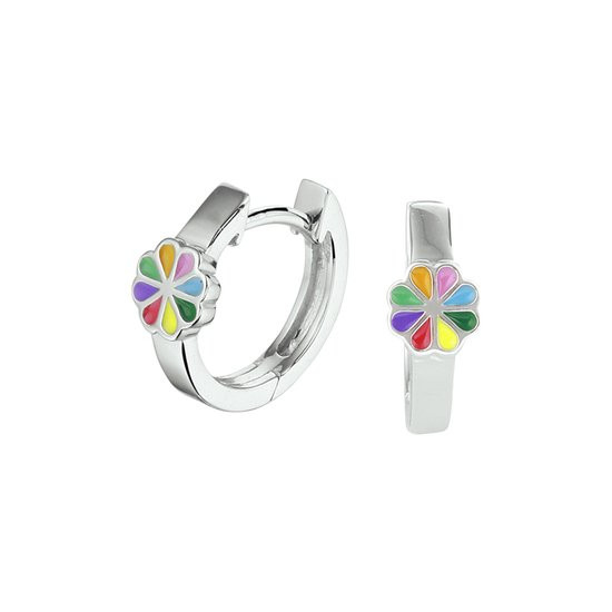 Yep! klapoorringen bloem - 12.5 mm - Zilver