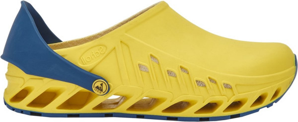 Scholl Evoflex Tpr - maat 36 - Unisex Clogs - Geel/Blauw