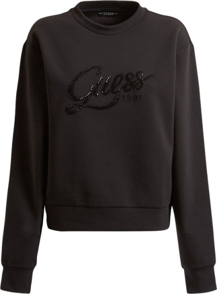 Guess - Maat M - Afrah CN Dames Sweatshirt - Zwart