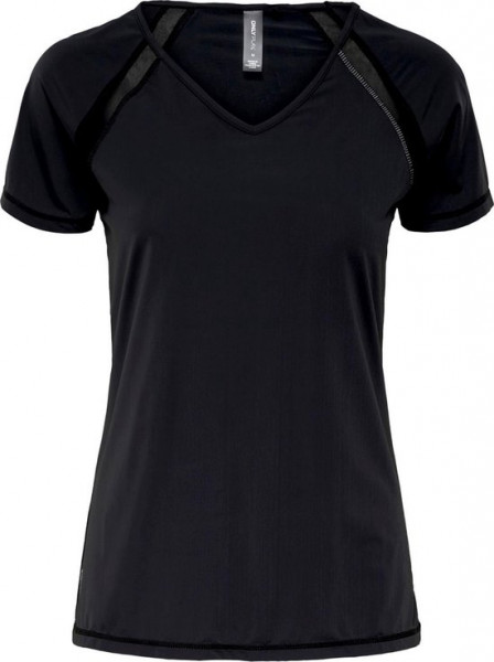 Only Play - Maat M - Performance Sporttop V-Neck Korte Mouwen - Black