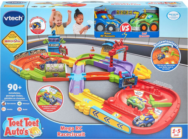 VTech Toet Toet Auto's - Mega RC Racecircuit - Interactief Speelgoed - Inclusief 2 Toet Toet Auto's