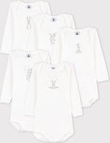 Petit Bateau Set van 5 Baby Unisex Rompertje - Maat 80