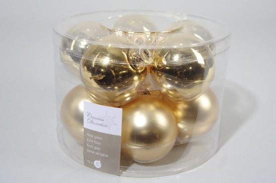 Incompleet - Kerstballen glas 6cm licht goud
