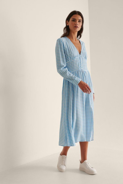 NA-KD - EU 42 - Dames midi-jurk met zijsplit