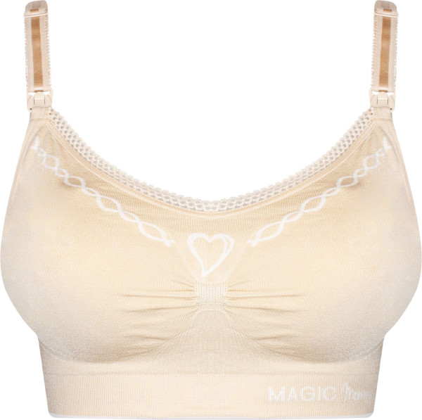 MAGIC Bodyfashion - Maat S - Fancy Mama Nursing Bra Latte/White Vrouwen