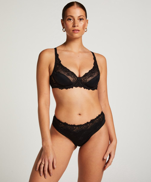 Hunkemöller - Maat D85 - Niet-voorgevormde BH Diva - zwart