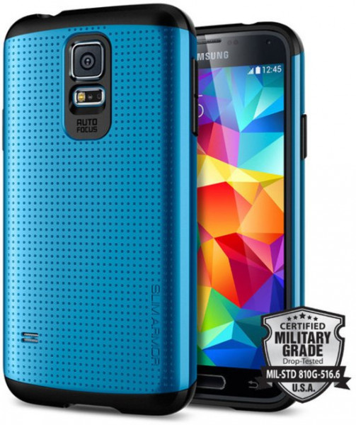 Spigen Slim Armor voor Samsung Galaxy S5 Back Cover - Blauw