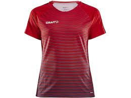 CRAFT -T-shirt voor dames Pro Control Stripe Red for Football (S)