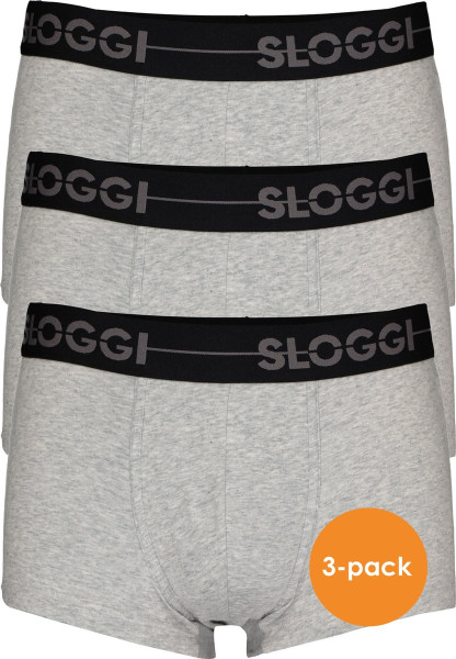 sloggi - Maat XL men Go Heren Hipster 3-pack - Lichtgrijs melange