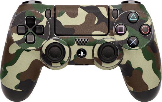 Controller sticker - Software Pyramide - geschikt voor PlayStation 4 controller - Camouflage Groen