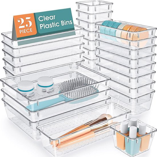 Lade Organizer Bakjes - 25 Stuks Keuken - Kantoor - Make Up - Gereedschap - Organizers - Transparant