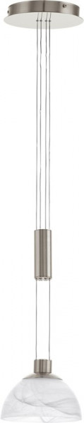 EGLO Montefio - Hanglamp - 1 Lichts - 185mm. - Nikkel-Mat - Alabaster Glas - Wit
