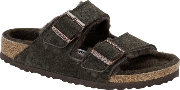 Birkenstock Arizona VL Lammfell Narrow Unisex Pantoffels - Mocha - Maat 38