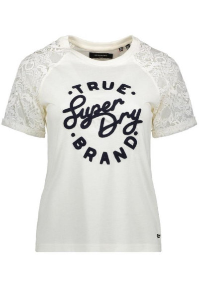 Superdry Summer Lace Raglan Dames T-shirt - Maat S