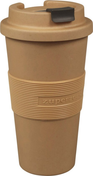 ZUPERZOZIAL - C-PLA, reisbeker, koffiebeker, coffee to go beker, TIME-OUT MUG large, toffee brown, b