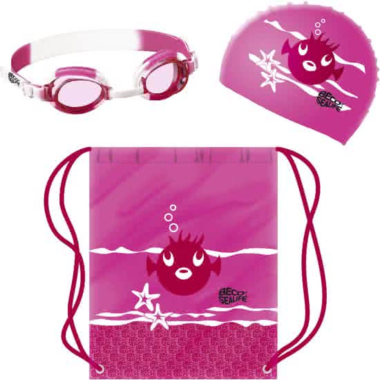 Incompleet- BECO zwembril setje 2 - Sealife - voor kinderen - roze