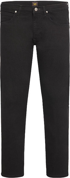 LEE - W33 X L34 - BROOKLYN STRAIGHT CLEAN BLACK CLASSIC STRAIGHT JEANS-HEREN
