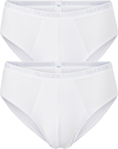 sloggi - Maat XXL men Basic Heren Midi slip - 2-pack - Wit