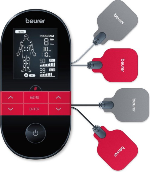 Beurer EM 59 Heat TENS/EMS/massage/verwarming apparaat - 4 in 1 - 4 Elektroden/gelpads - 2 Warmtesta