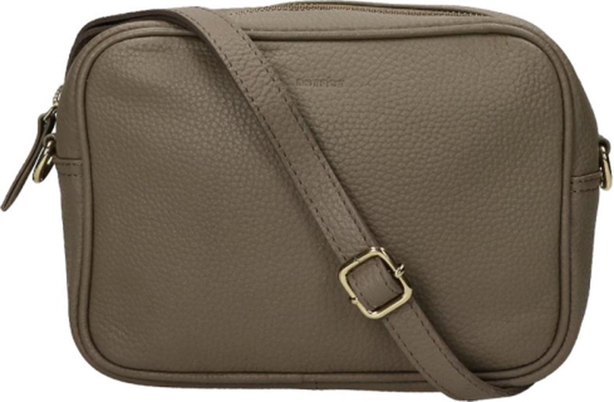 DSTRCT Kleine Schoudertas / Crossbody Tas Dames - Leer - Floater Field - Taupe