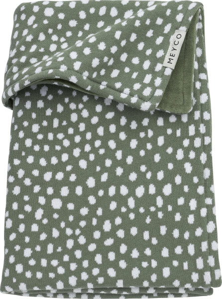 Meyco Baby Cheetah velvet ledikant deken - forest green - 100x150cm