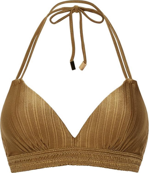 Beachlife - Maat 42B - Dull Gold Halter bikinitop met beugel Dames