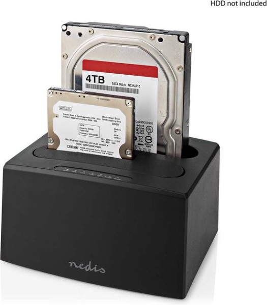 Nedis Docking Station voor Harde Schijf - USB 3.2 Gen1 - USB Type-A - 2 Schijven - 2.5 / 3.5 " - USB