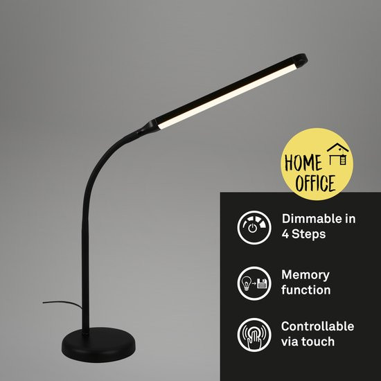 BRILONER - Tafellamp - 7472015 - Zwenkbaar - Warm wit 3000K - Touch functie - Trapsgewijs dimbaar vi