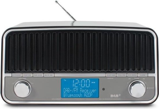 Caliber HFG409DBT/B - Retrolook radio met DAB+, FM, Alarm klok - zwart