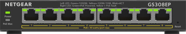 Netgear GS308EP-100PES - Smart managed Switch - PoE - 8 poorten - Gigabit (Tot 1000 Mbps)