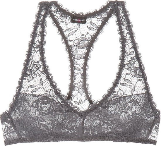Cosabella - Maat L - Beugelloze Beha NSN RACER BACK BRA RACIE ANTHRACITE Vrouwen