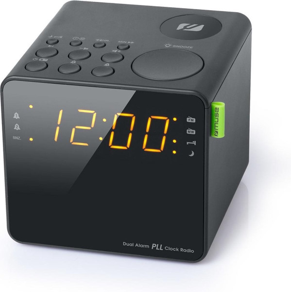 Muse M-187 CR zwart Wekkerradio met helder LED scherm