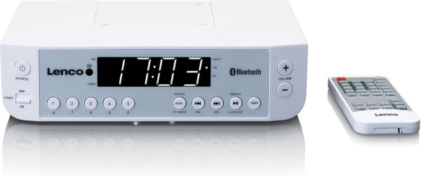Lenco KCR-100WH - Keukenradio met Bluetooth? LED scherm en timer - Zilver