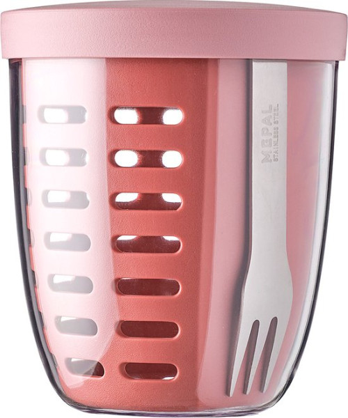 Mepal - Ellipse fruit & veggie pot - 600 ml - Incl. vorkje - Vivid mauve