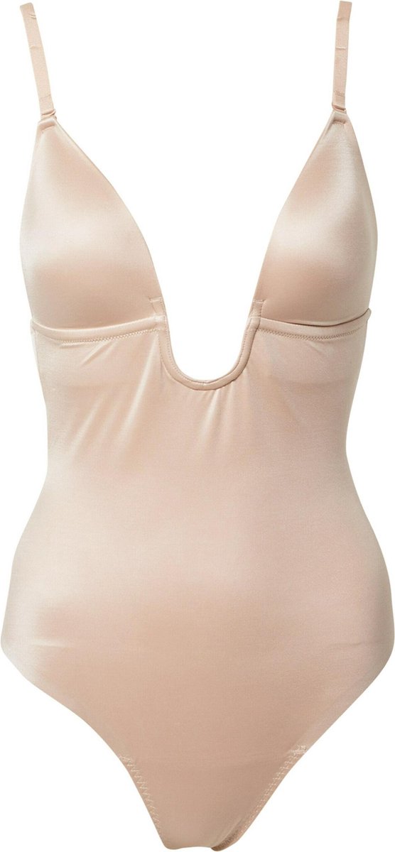 Spanx  Maat Medium Suit Your Fancy - Thong Bodysuit Plunge Low-Back - Kleur Champagne Beige