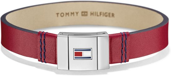 Tommy Hilfiger TJ2700951 Armband - Rood - Leer 22 cm