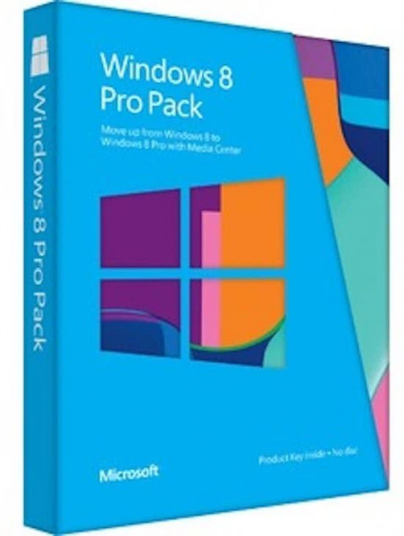 Microsoft Windows Pro Pack 8 - Engels / 32-bit/64-bit / PUP Medialess / Win to Pro MC