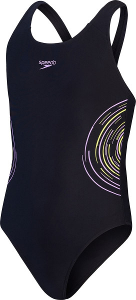 Speedo - Maat 164 - Placement Muscleback Zwart/Paars Sportbadpak