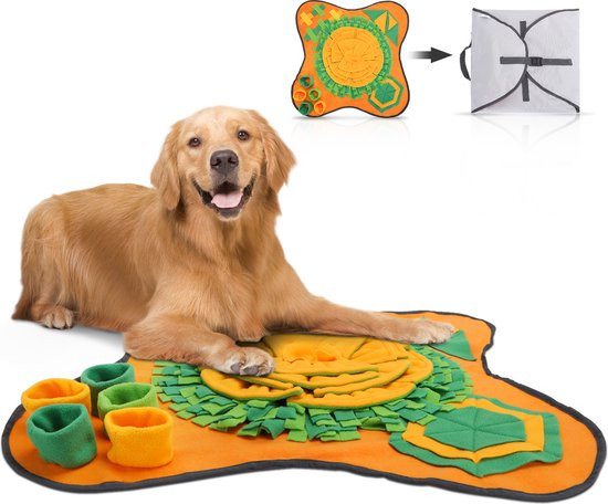 Nobleza Snuffelmat - Speelmat - Zonnebloem - Hondenspeelgoed - Snackmat - 70 x 70 cm
