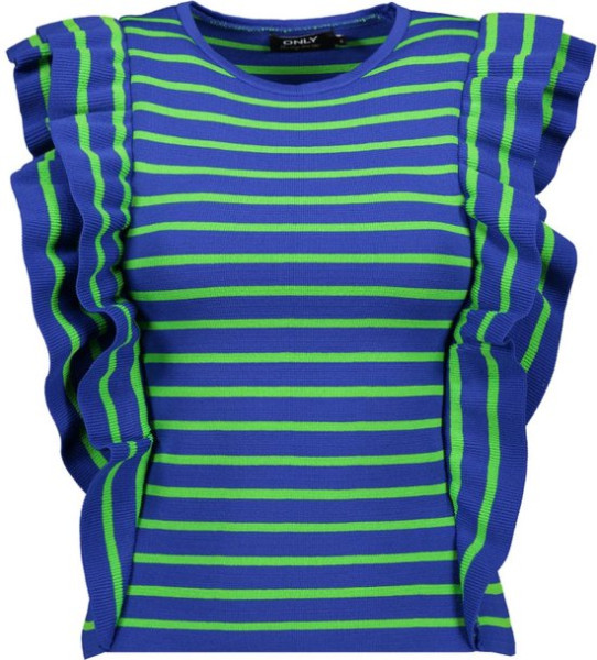 ONLY - Maat L - ONLSANDY SL LONG RUFFLE O-NECK KNT Dames Trui