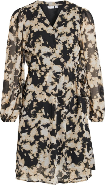 VILA - Maat 38 - VIRINA KIT L/S SHORT WRAP KNEE DRESS/SU Dames Jurk