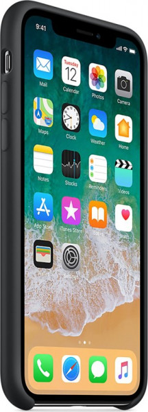 Koopjeshoek - Apple iPhone X Silicone Case Black