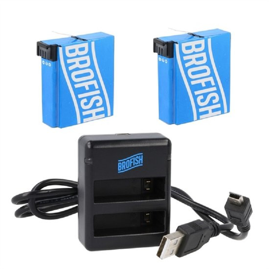 INCOMPLEET - Brofish Dual Battery Charger Kit For GoPro HERO4