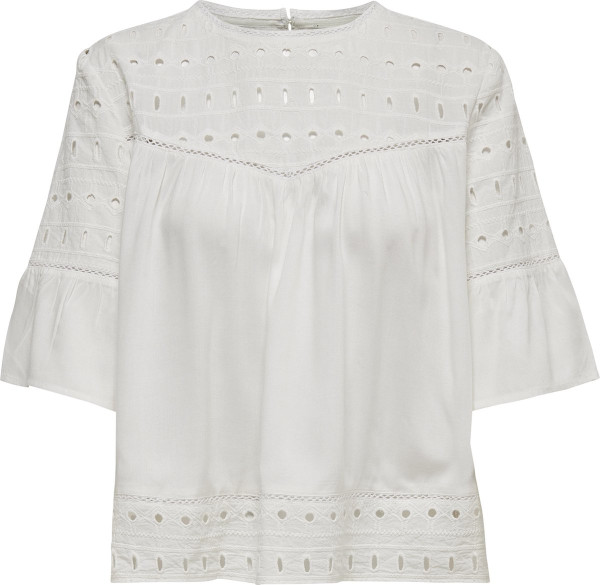 ONLY - Maat 36 - ONLIRINA EMB ANGLAISE DNM TOP NOOS Dames Top Wit