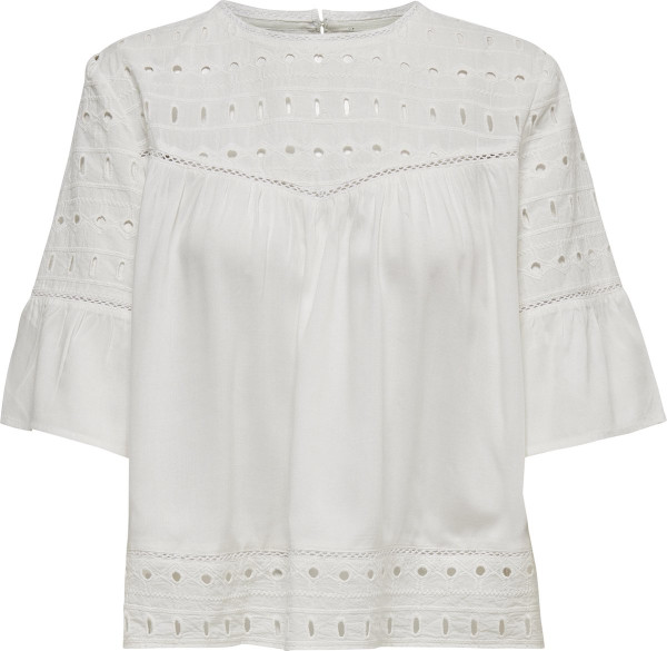 ONLY - Maat 36 - ONLIRINA EMB ANGLAISE DNM TOP NOOS Dames Top Wit