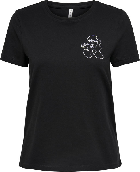 ONLY - Maat S - ONLKITA LIFE REG S/S OUTLINE TOP BOX JRS Dames T-shirt