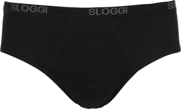 Sloggi - XL - Men Basic Midi Heren Slip Met Brede Taille Band Zwart