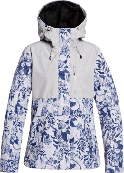 Roxy Jetty 3N1 Dames Ski jas - Maat XL - Heather Grey Botanical Flowers
