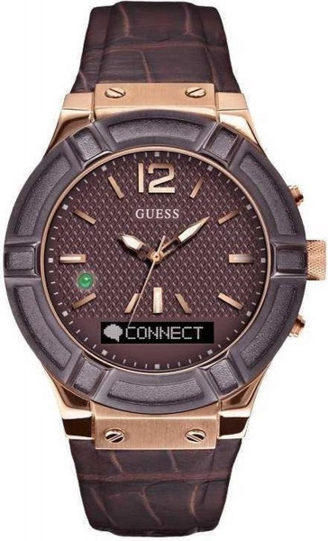 GUESS Watches Heren Horloge C0001G2 - leer - bruin - Ø 45 cm