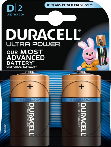 Duracell D Ultra Power - 2 stuks